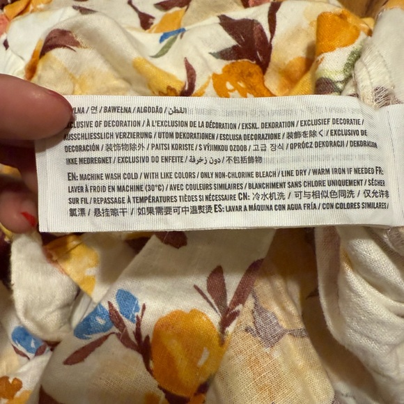 Abercrombie & Fitch Floral Baby Doll Top Size S Cottage Puff Sleeves Linen Blend - Picture 7 of 7